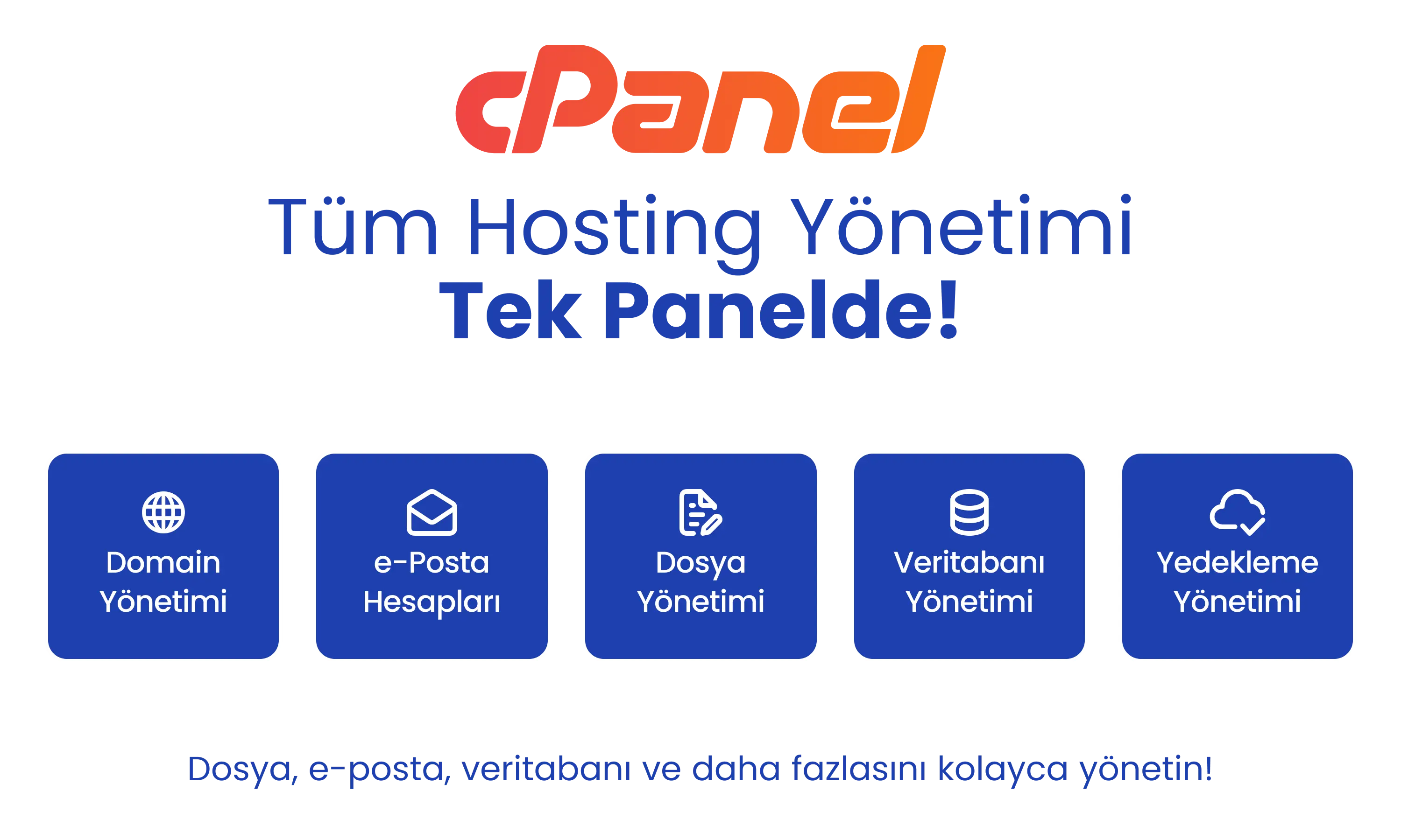 cPanel web hosting kontrol paneli ile hosting yönetimi