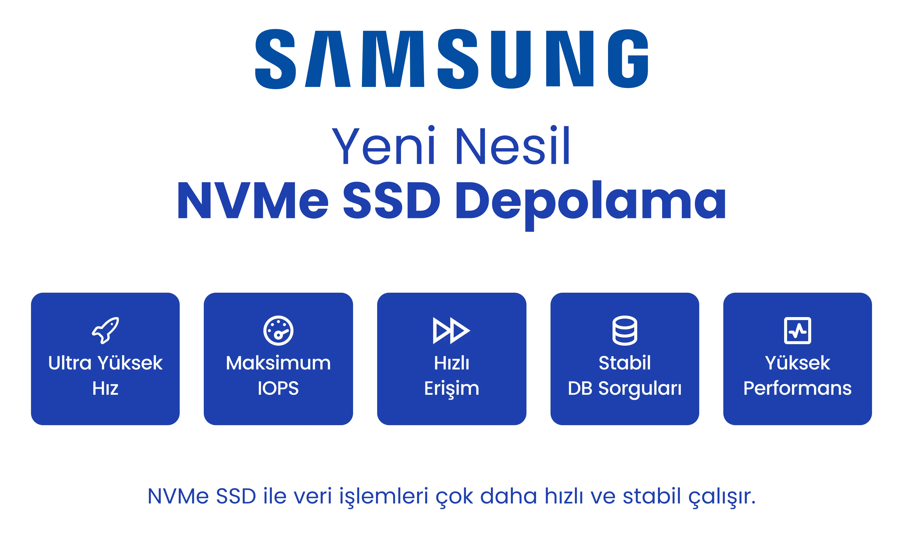 NVMe SSD depolama ile hızlı web hosting